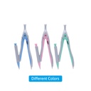 GEOMETRY MATH SET , PASTEL COLORS, PLASTIC CASE, SET OF 7 PIECES
