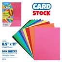 CARDSTOCK, COLORED, LETTER SIZE, 10 ASSORTED COLORS, 180 G/M², BAG OF 100 SHEETS