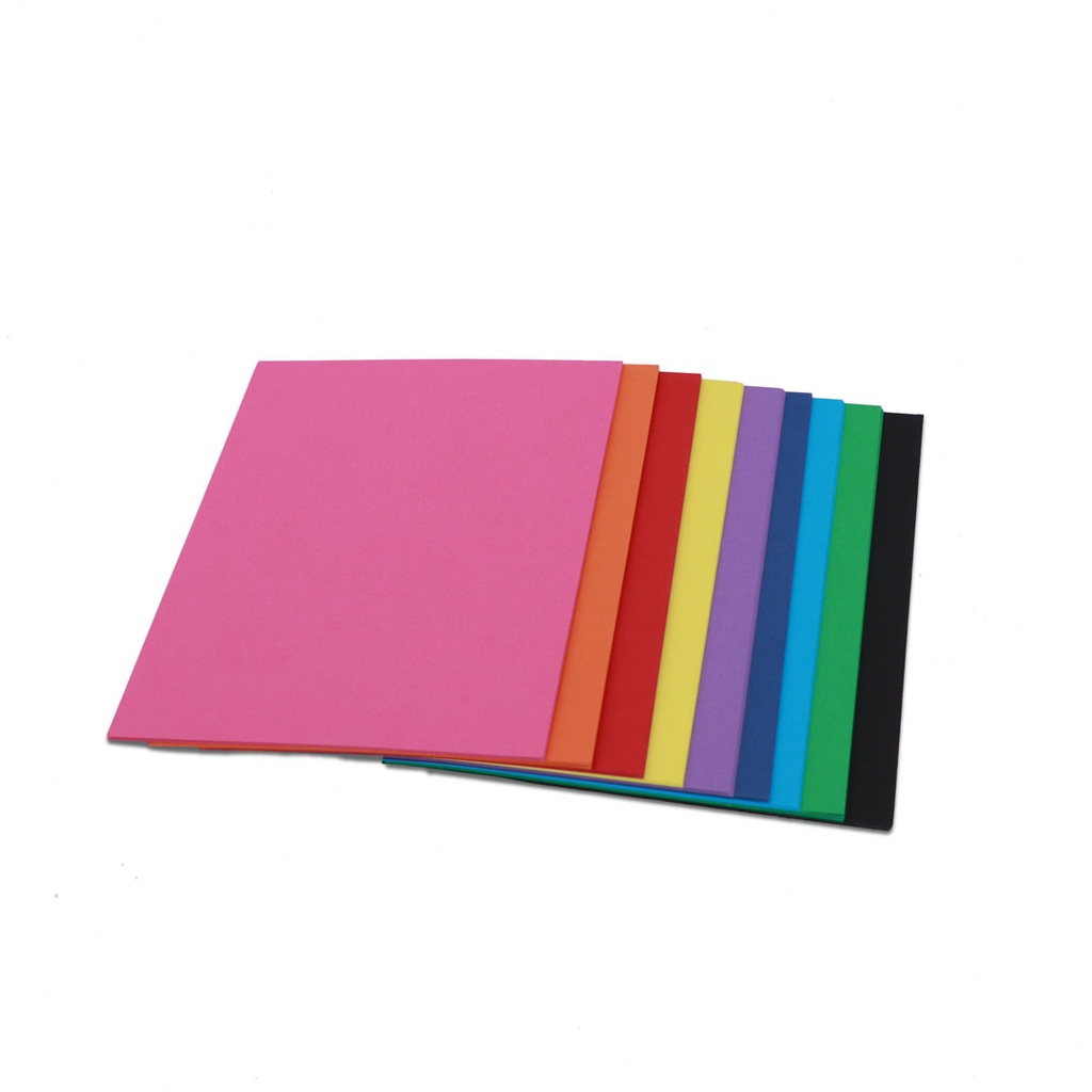 CARDSTOCK, COLORED, LETTER SIZE, 10 ASSORTED COLORS, 180 G/M², BAG OF 100 SHEETS