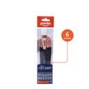 PAINTBRUSHES, TAKLON BRISTLE , BLACK HANDLE , SET OF 6 PIECES