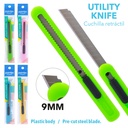 UTILITY KNIFE, PASTEL BODY, 9MM, 1 PIECE