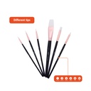PAINTBRUSHES, TAKLON BRISTLE , BLACK HANDLE , SET OF 6 PIECES