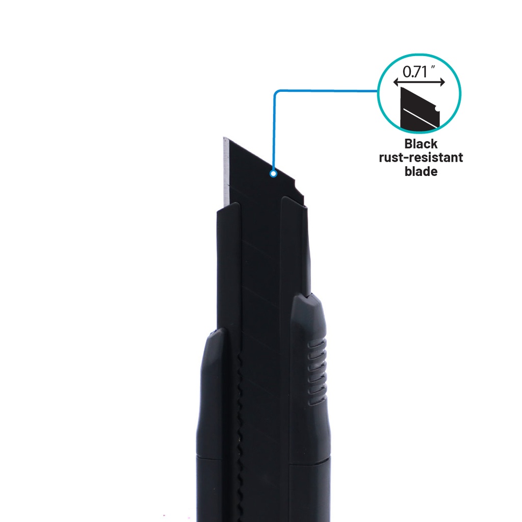 UTILITY KNIFE, BLACK BODY, 18MM ,1 PIECE