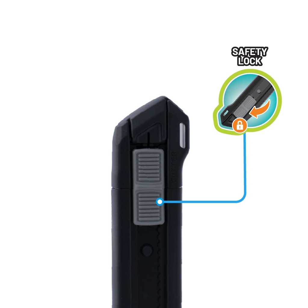 UTILITY KNIFE, BLACK BODY, 18MM ,1 PIECE