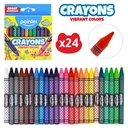 CRAYONS, ROUND, SET OF 24 COLORS