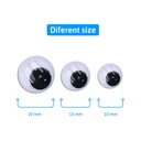 GOOGLY EYES WIGGLY, BLACK AND WHITE, ASSORTED SIZES, SET OF 150 PIECES 