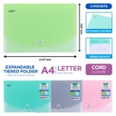 EXPANDING ORGANIZER FILE FOLDER A4, 4 POCKETS WITH ELASTIC BAND CLOSURE, 1 PIECE