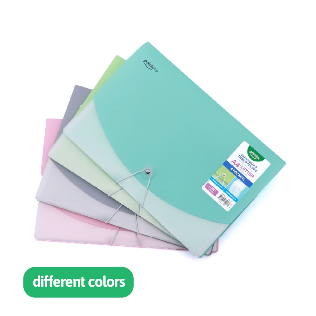 EXPANDING ORGANIZER FILE FOLDER A4, 4 POCKETS WITH ELASTIC BAND CLOSURE, 1 PIECE