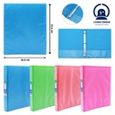 BINDER, 3-RINGS, ROUND 1", A4,NEON COLORS, 1 PIECE