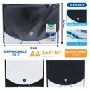 EXPANDING ORGANIZER FILE FOLDER A4, 13 POCKETS WITH DECORATIVE UPPER COVER AND ELASTIC BAND CLOSURE, 1 PIECE