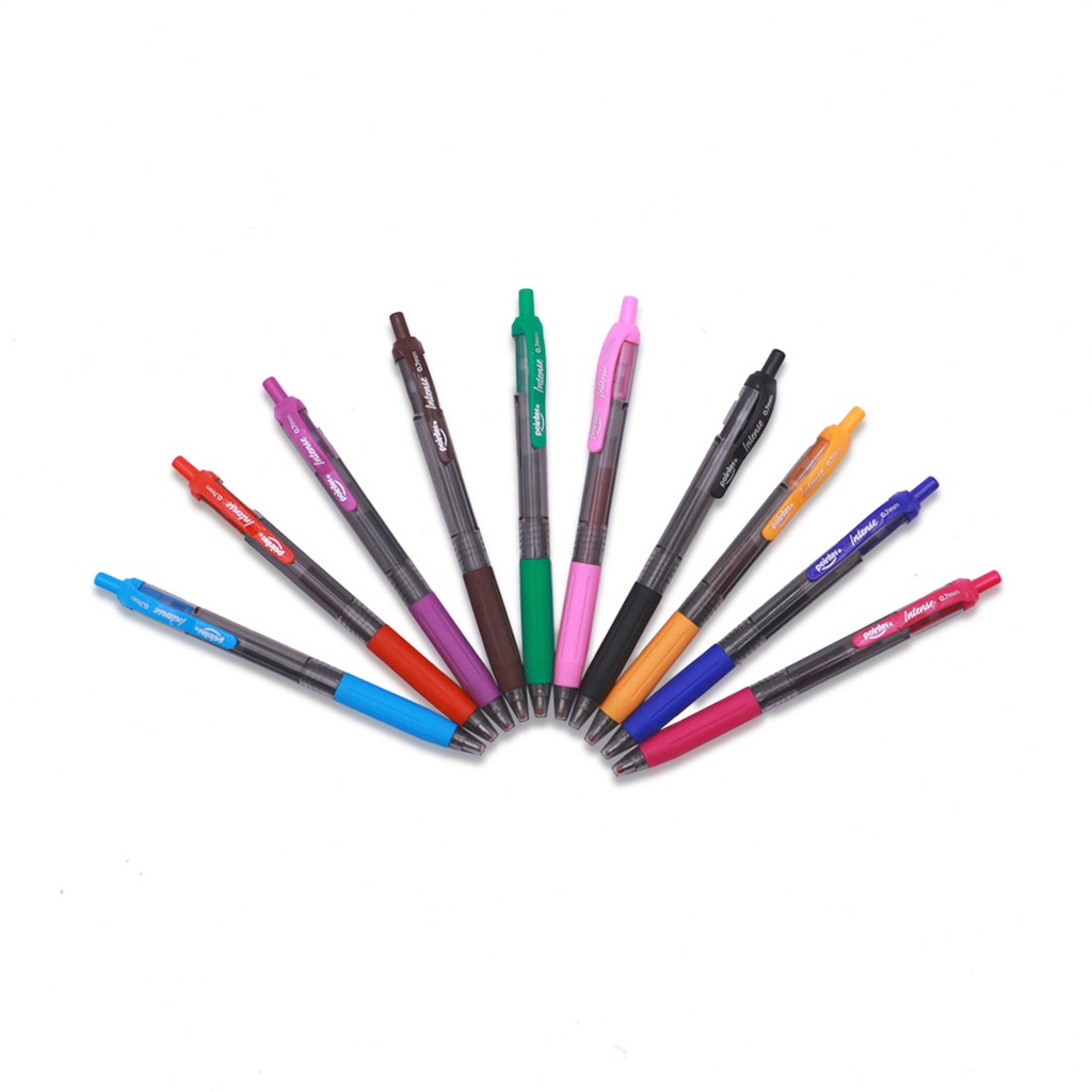 PENS, INTENSE COLOR, GEL INK, RETRACTABLE, 0.7 MM, SET OF 10 COLORS
