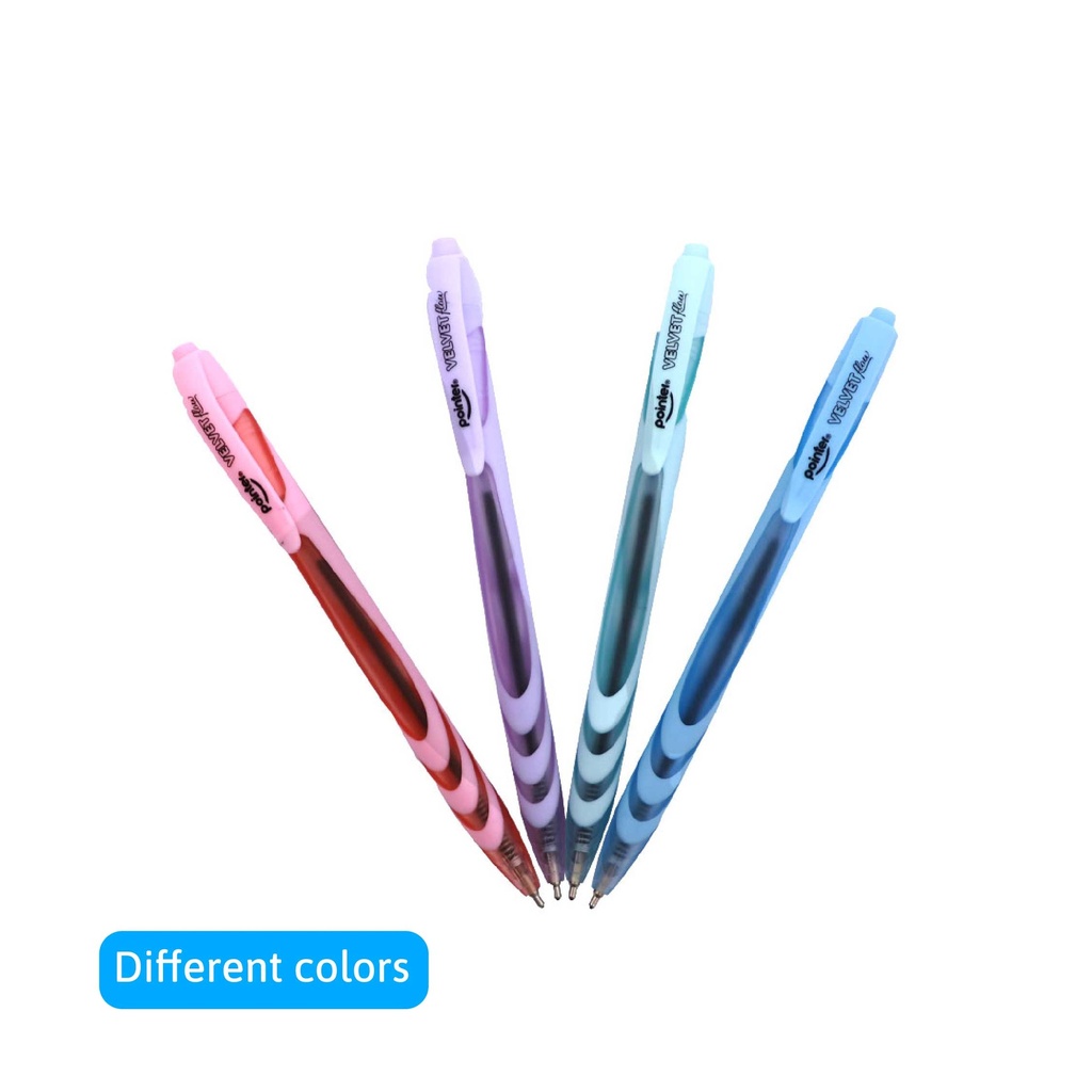 PENS, VELVET FLOW , HYBRID, RETRACTABLE, BLACK COLOR, 1.0 MM, TRIANGULAR BODY, SET OF 4 PIECES