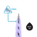 PENS, VELVET FLOW , HYBRID, RETRACTABLE, BLACK COLOR, 1.0 MM, TRIANGULAR BODY, SET OF 4 PIECES