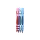 PENS, VELVET FLOW , HYBRID, RETRACTABLE, BLACK COLOR, 1.0 MM, TRIANGULAR BODY, SET OF 4 PIECES