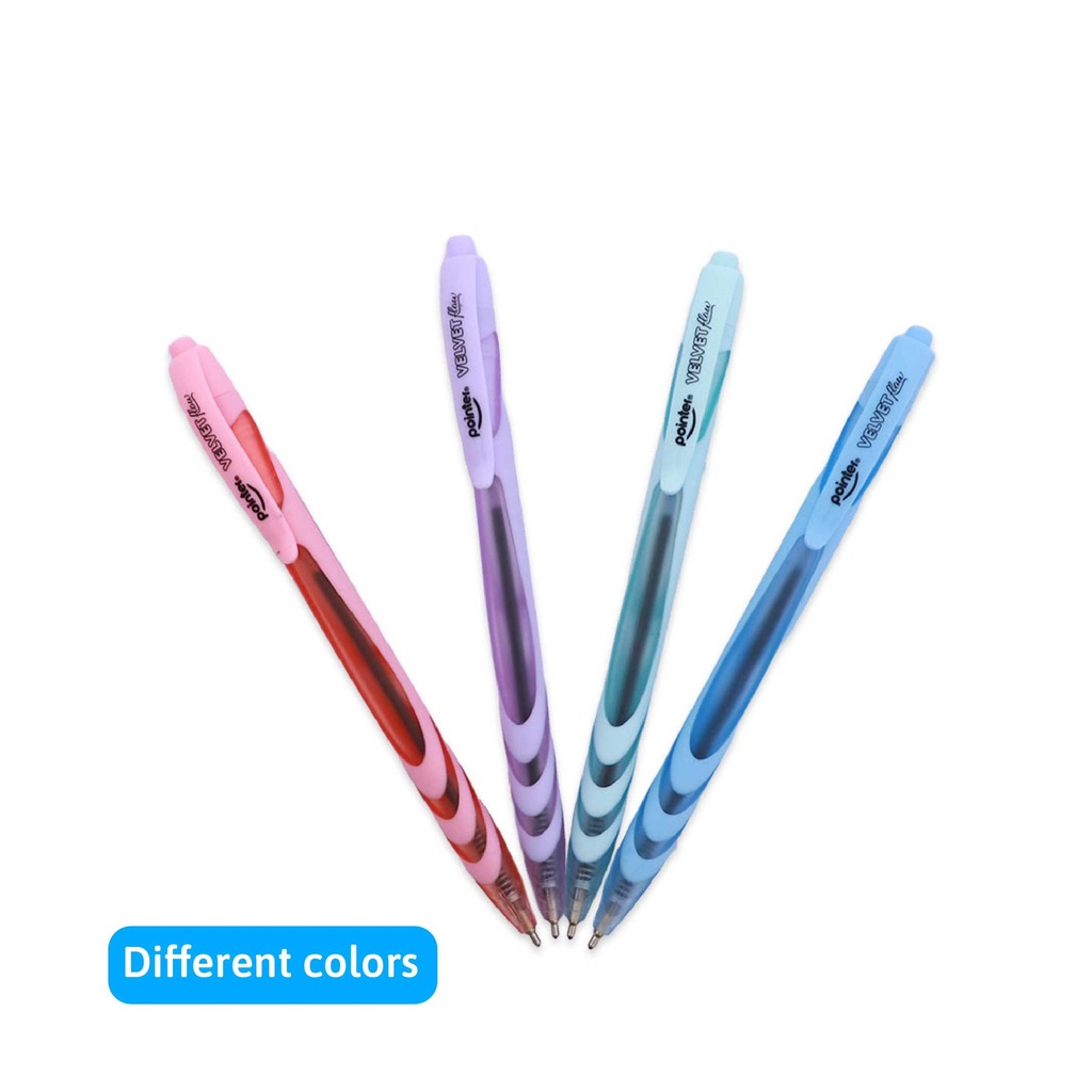 PENS, VELVET FLOW, HYBRID, RETRACTABLE, BLACK COLOR, 1.0 MM, TRIANGULAR BODY, BOX OF 12 PIECES