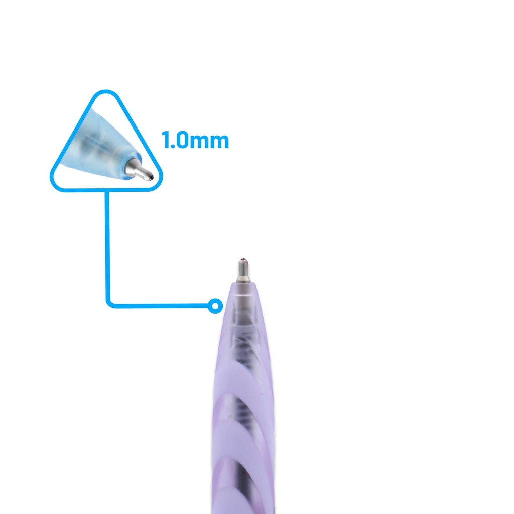 PENS, VELVET FLOW, HYBRID, RETRACTABLE, BLACK COLOR, 1.0 MM, TRIANGULAR BODY, BOX OF 12 PIECES