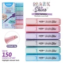 HIGHLIGHTERS, GLITTER , FLAT BODY, CHISEL TIP, SET OF 6 COLORS