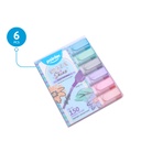HIGHLIGHTERS, GLITTER , FLAT BODY, CHISEL TIP, SET OF 6 COLORS