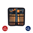 PAINTBRUSHES, TAKLON BRISTLE ACRYLIC, WITH ZIP CASE , SET OF 10 PIECES