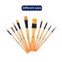PAINTBRUSHES, TAKLON BRISTLE ACRYLIC, WITH ZIP CASE , SET OF 10 PIECES