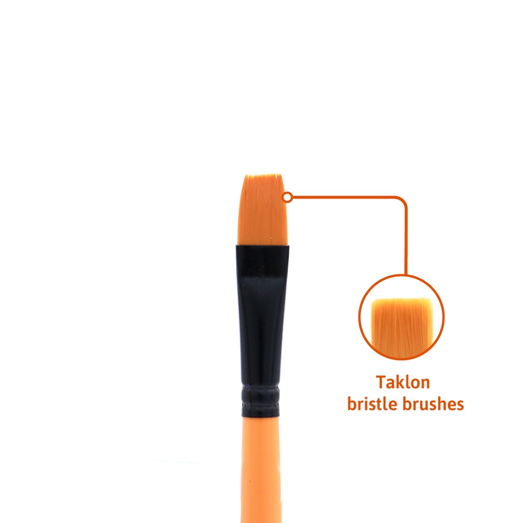 PAINTBRUSHES, TAKLON BRISTLE ACRYLIC, WITH ZIP CASE , SET OF 10 PIECES