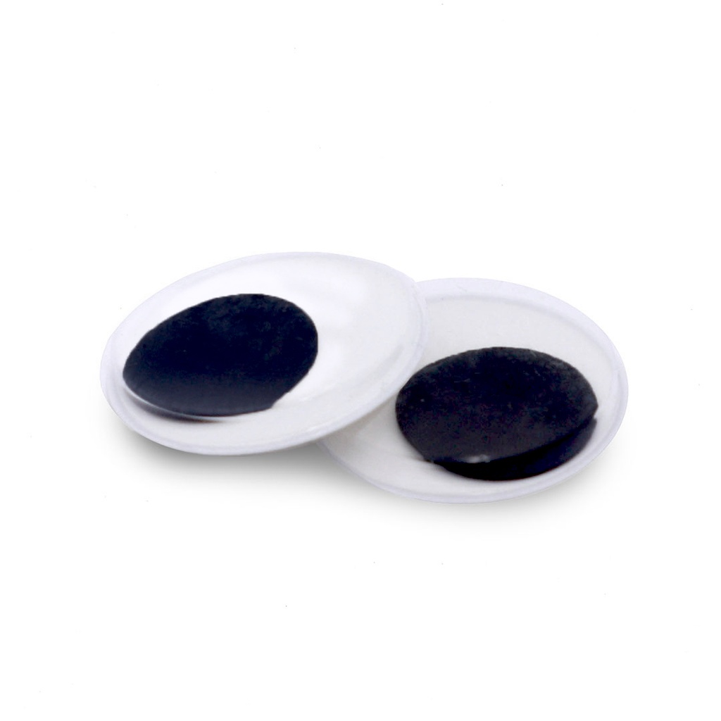 GOOGLY EYES WIGGLY, BLACK AND WHITE, JUMBO,  SET OF 6 PIECES