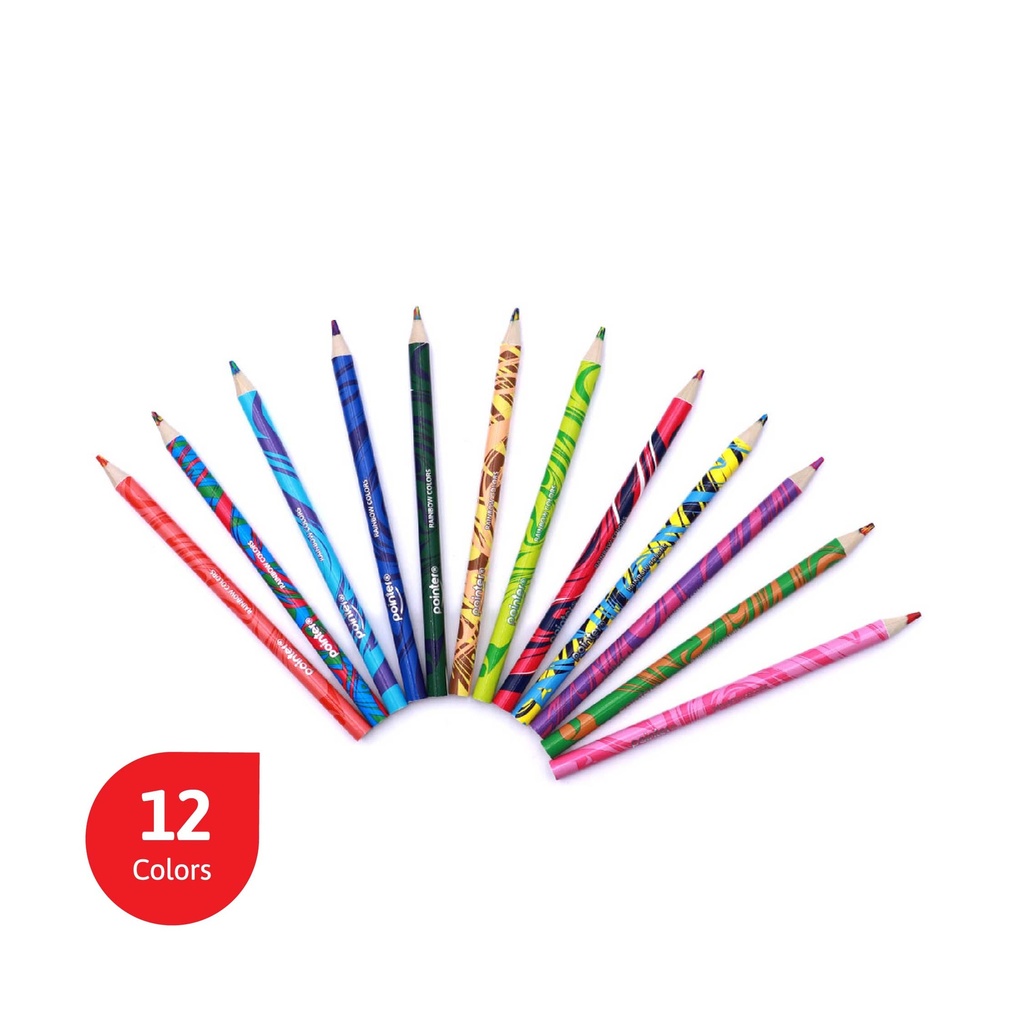 COLORED PENCILS, RAINBOW, JUMBO, SET OF 12 COLORS