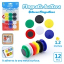 ROUND COLORED MAGNETS,1.2", MEDIUM, SET OF 12 PIECES