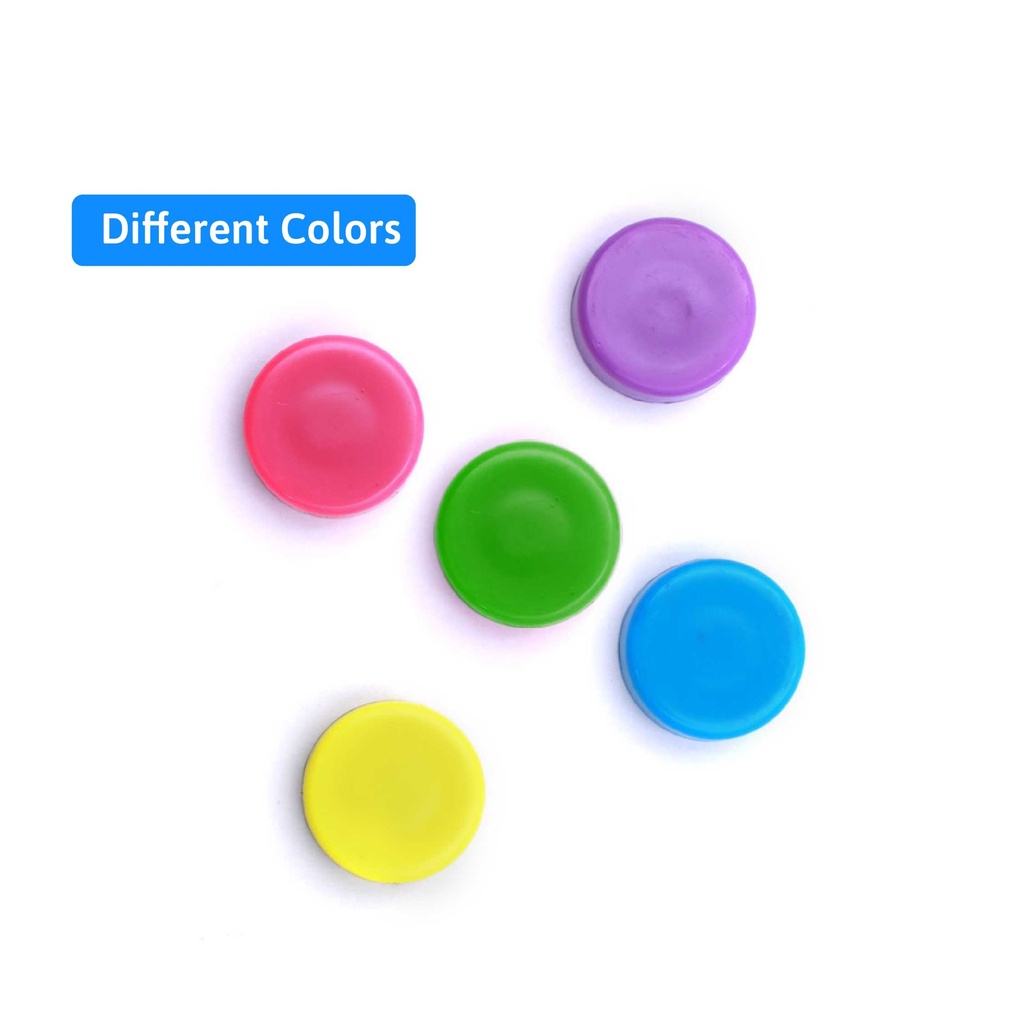 ROUND COLORED MAGNETS, 0.7", SMALL,  SET OF 10 PIECES