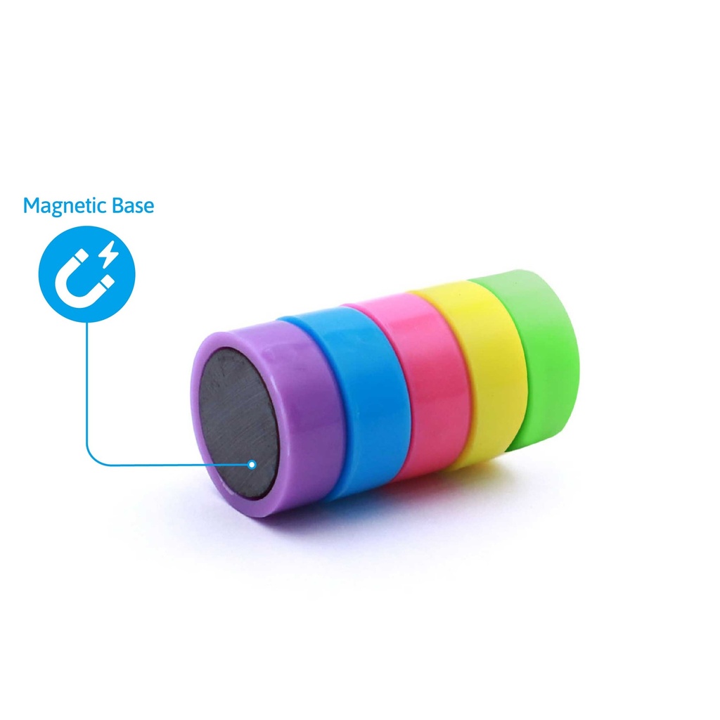 ROUND COLORED MAGNETS, 0.7", SMALL,  SET OF 10 PIECES