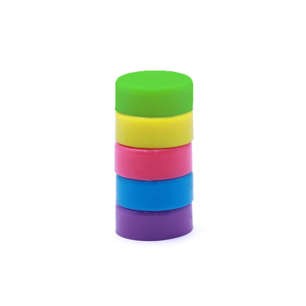 ROUND COLORED MAGNETS, 0.7", SMALL,  SET OF 10 PIECES