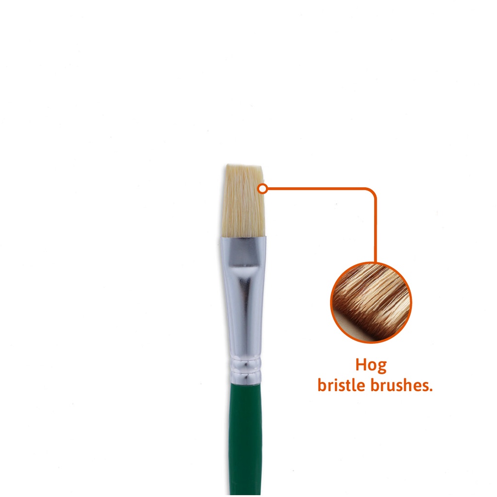 PAINTBRUSHES, NATURAL BRISTLE, OIL , WITH ZIP CASE , SET OF 10 PIECES