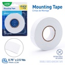 DOUBLE-SIDED FOAM TAPE WHITE 0.75"X7.5FT, 1 ROLL