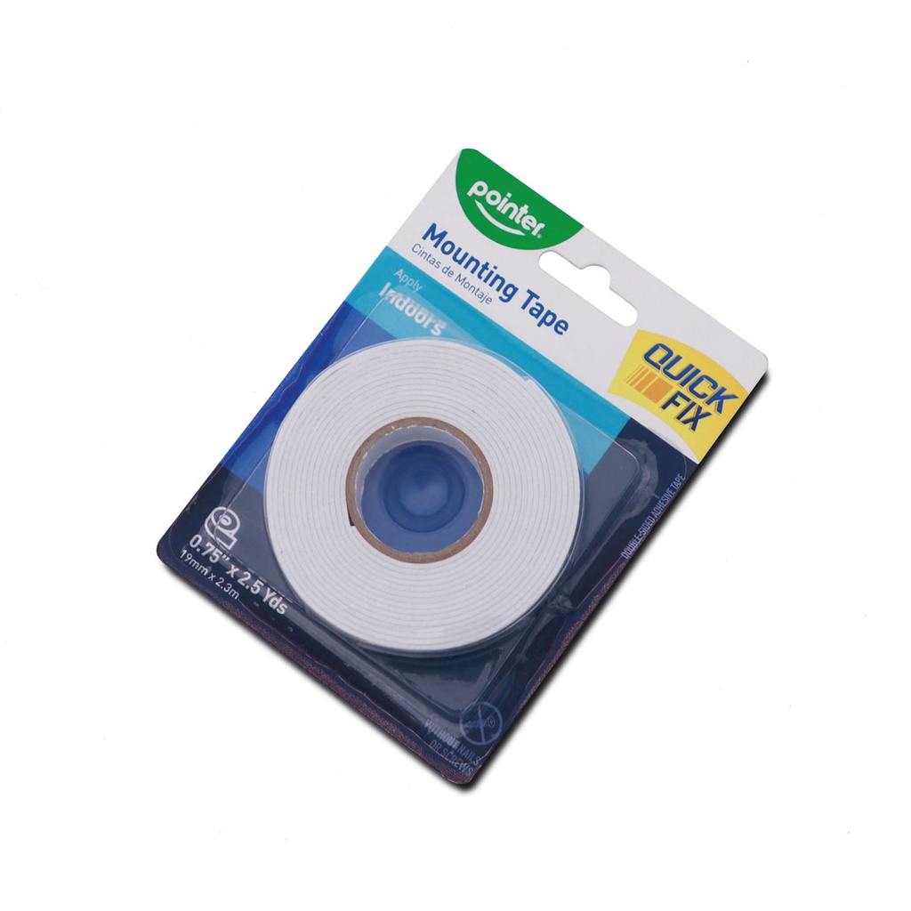 DOUBLE-SIDED FOAM TAPE WHITE 0.75"X7.5FT, 1 ROLL