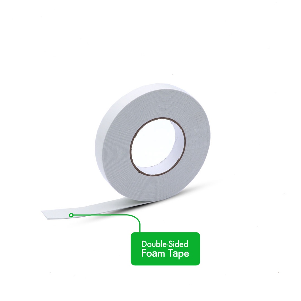 DOUBLE-SIDED FOAM TAPE WHITE 1"X33FT, 1 ROLL