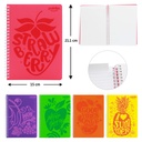 NOTEBOOK, A5 SPIRAL LINED WITH FRUIT-SCENTED PAGES, 80 SHEETS