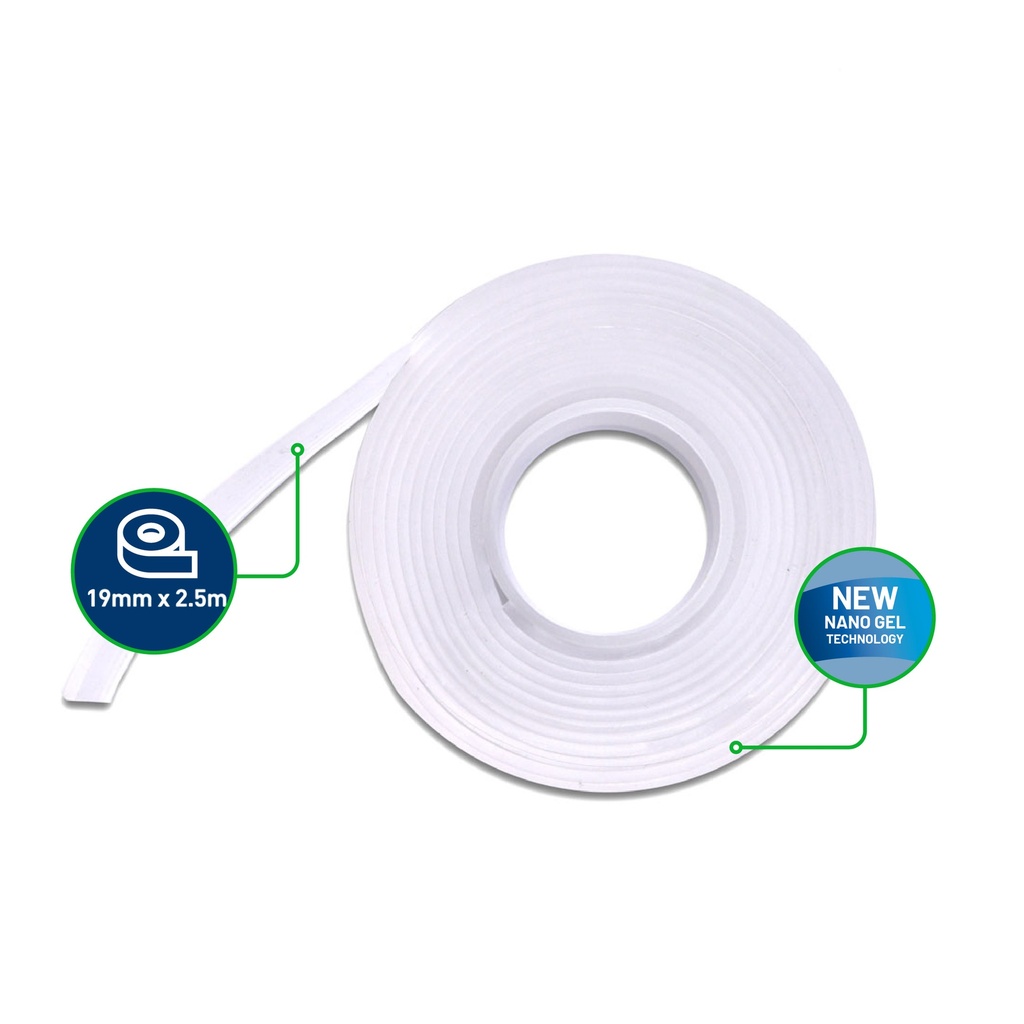 DOUBLE-SIDED GEL TAPE 0.75"X8FT, 1 ROLL