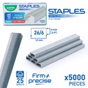 STAPLES, STANDARD SIZE 26/6, BOX OF 5000 PIECES