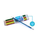 GRAPHITE PENCILS, COLORFUL STRIPS, HEXAGONAL BODY, HB #2, Box of 12 SETS