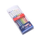PAINTBRUSHES, SYNTHETIC BRISTLE , COLORFUL , SET OF 7 PIECES
