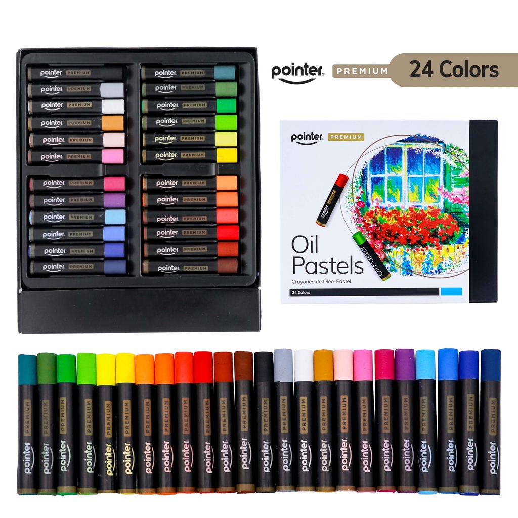 OIL PASTEL CRAYONS, SET OF 24 COLORS