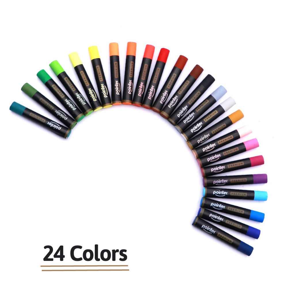 OIL PASTEL CRAYONS, SET OF 24 COLORS