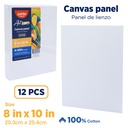 CANVAS PANEL, 8X10", 100% COTTON, PACK OF  12 PIECES