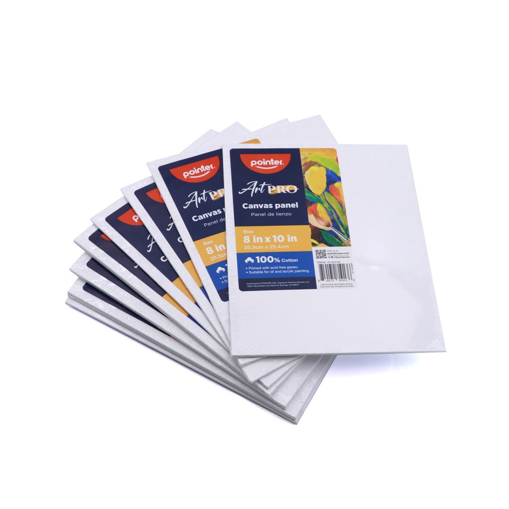 CANVAS PANEL, 8X10", 100% COTTON, PACK OF  12 PIECES
