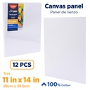 CANVAS PANEL, 11X14", 100% COTTON, PACK OF 12 PIECES