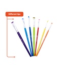 PAINTBRUSHES, SYNTHETIC BRISTLE , COLORFUL , SET OF 7 PIECES