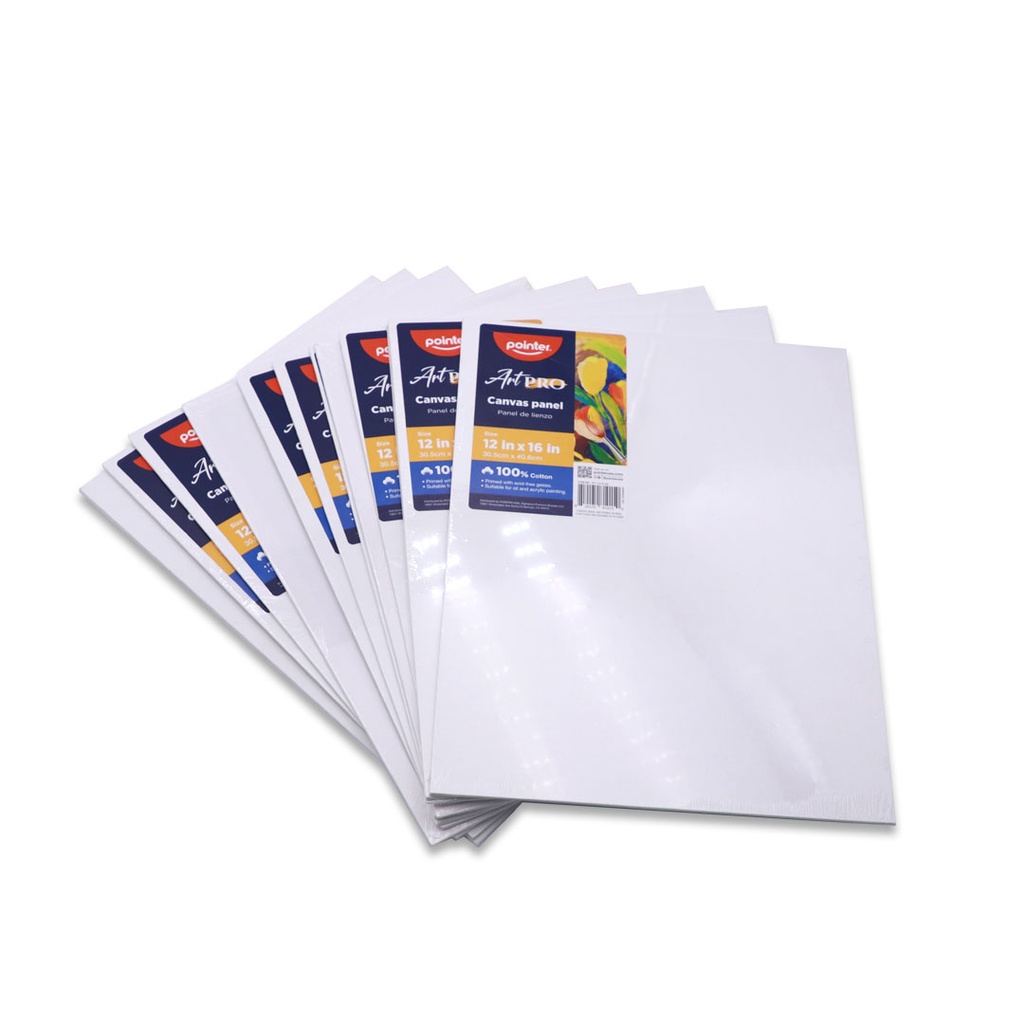 CANVAS PANEL, 12X16", 100% COTTON, PACK OF 12 PIECES