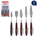 PALETTE KNIFE SET OF WOODEN HANDLES - SET OF 5 PIECES 