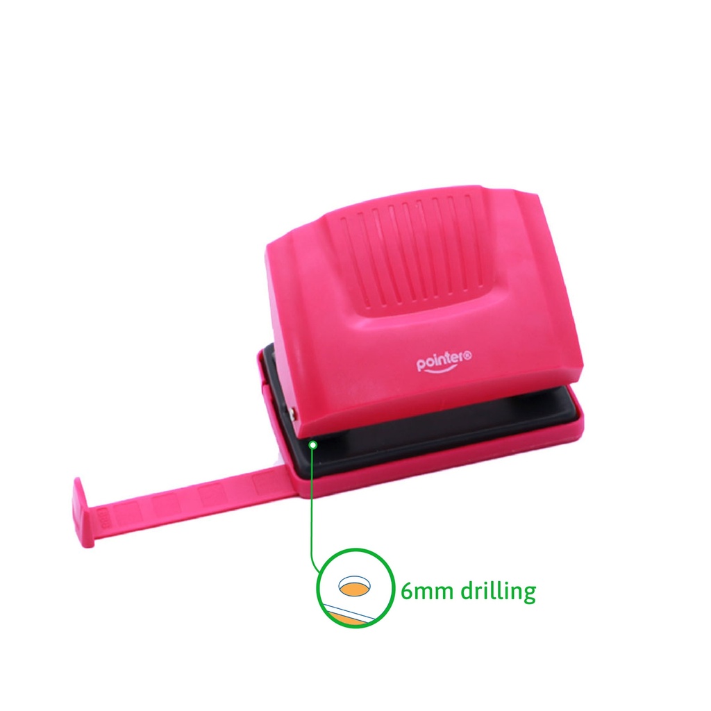 TWO-HOLE PUNCH,COLORS PLASTIC, 25 SHEETS, 1 PIECE