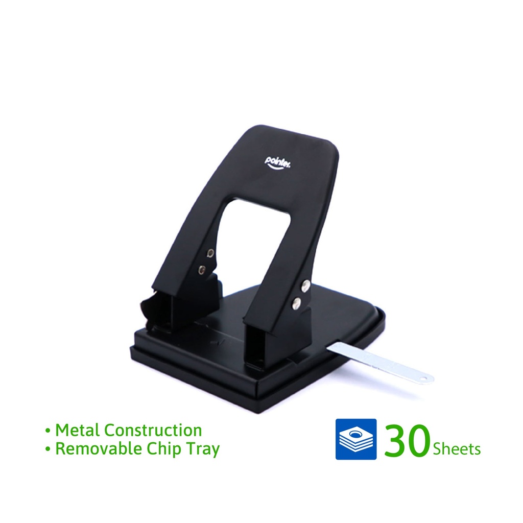 TWO-HOLE PUNCH,CLASSIC METALLIC, 2-HOLE PUNCH, 30 SHEETS, 1 PIECE